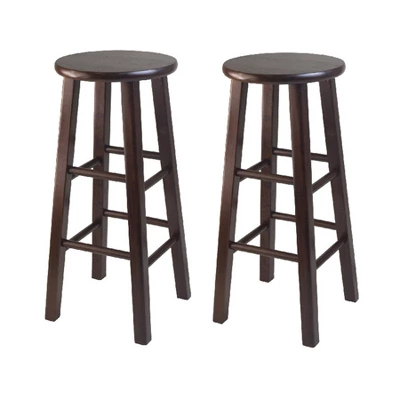 3pc Parkland Counter Height Dining Set Wood/Walnut - Winsome - Image 2