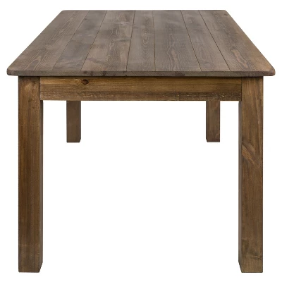 Emma And Oliver 60" X 38" Rectangular Antique Rustic Solid Pine Farm Dining Table - Image 9