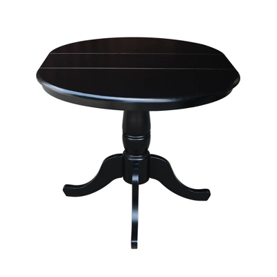36" Round Top Pedestal Dining Table With 12" Drop Leaf - International Concepts - Image 5