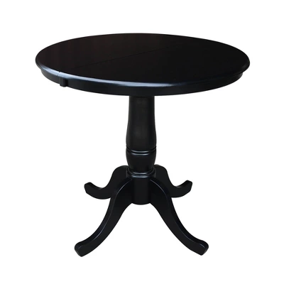 36" Round Top Pedestal Dining Table With 12" Drop Leaf - International Concepts - Image 6