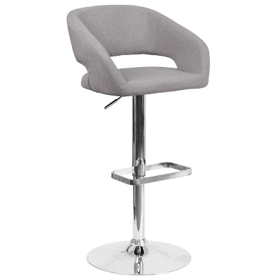 Flash Furniture Contemporary Vinyl Adjustable Height Barstool With Rounded Mid-Back - Image 12
