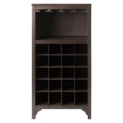 20 Bottles Glass Holder Wine Cabinet Wood/Coffee - Winsome