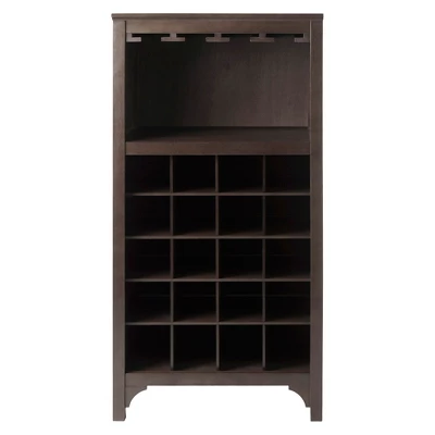 20 Bottles Glass Holder Wine Cabinet Wood/Coffee - Winsome