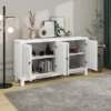 Classic Sideboard, 4 Door Buffet Cabinet With Pull Ring Handles-ModernLuxe
