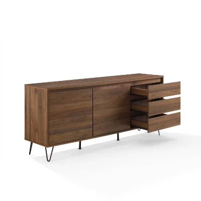 Teagan Record Storage Sideboard Brown Oak - Crosley - Image 9