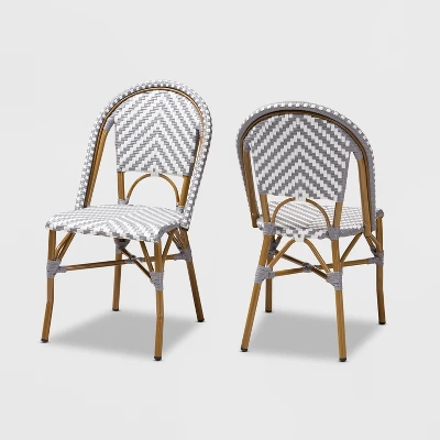 Set Of 2 Celie Indoor And Outdoor Stackable Bistro Dining Chairs - Baxton Studio - Image 7
