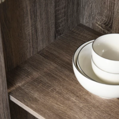 HOMCOM Freestanding Kitchen Pantry Storage With 2 Large Cabinets, 4 Shelves, Framed Glass Doors And Anti-Toppling Design - Image 5