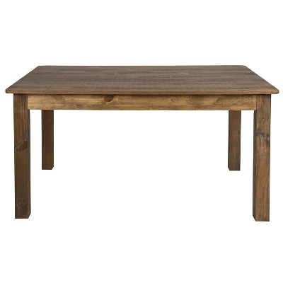 Emma And Oliver 60" X 38" Rectangular Antique Rustic Solid Pine Farm Dining Table - Image 10