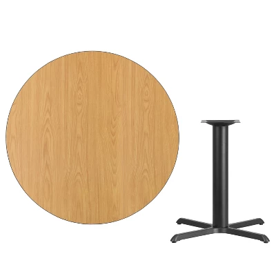 Emma And Oliver 42" Round Laminate Table Top With 33"x33" Table Height Base
