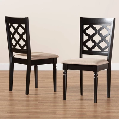 2pc Ramiro Fabric And Wood Dining Chairs Set - Baxton Studio - Image 6