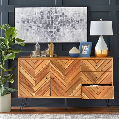Alexandria 2 Doors 3 Drawers Buffet Oak - Lifestorey