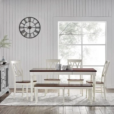 6pc Shelby Extendable Dining Set White - Crosley
