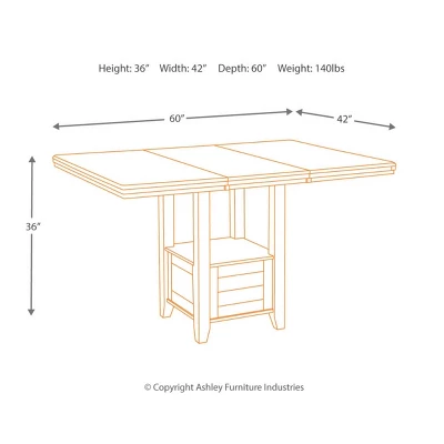 Counter Height Extendable Dining Table Dark Chestnut - Signature Design By Ashley - Image 6