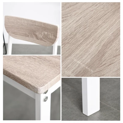 HOMCOM Modern 5-Piece Dining Table Set For 4 With Foldable Drop Leaf, 4 Chairs, And Metal Frame For Small Spaces, White - Image 5