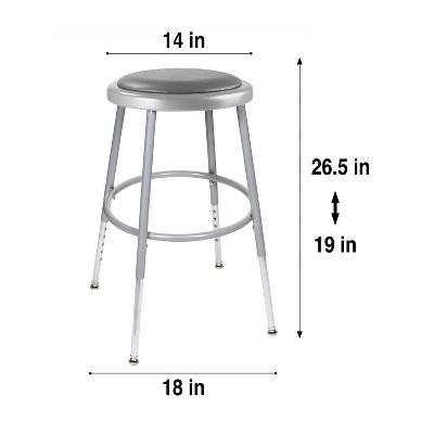 2pk 19 -27" Adjustable Heavy Duty Vinyl Padded Steel Stool - Hampden Furnishings - Image 7