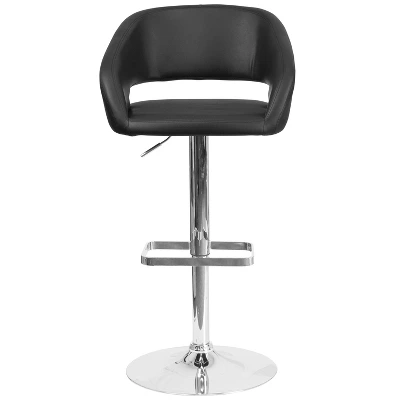 Flash Furniture Contemporary Vinyl Adjustable Height Barstool With Rounded Mid-Back - Image 8