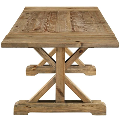 Den Wood Extendable Dining Table Brown - Modway