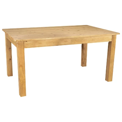 Emma And Oliver 60" X 38" Rectangular Antique Rustic Solid Pine Farm Dining Table - Image 14