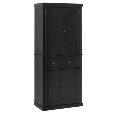HOMCOM 72" Traditional Freestanding Kitchen Pantry Cupboard With 2 Cabinet, Drawer And Adjustable Shelves - Image 9