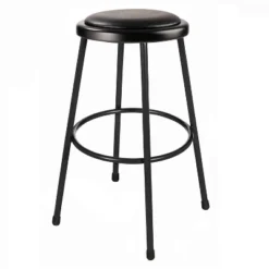 Set Of 2 30" Heavy Duty Vinyl Padded Steel Accent Barstools Black - Hampden Furnishings