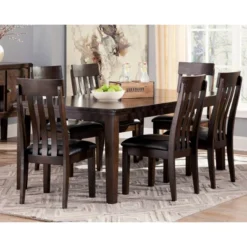 Haddigan Rectangular Extendable Dining Table Dark Brown - Signature Design By Ashley