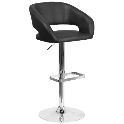 Flash Furniture Contemporary Vinyl Adjustable Height Barstool With Rounded Mid-Back - Image 11