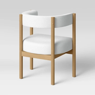 Kenova Upholstered Dining Chair With Wood Dowel Legs Cream - Threshold™ - Image 3