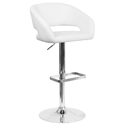 Flash Furniture Contemporary Vinyl Adjustable Height Barstool With Rounded Mid-Back - Image 19