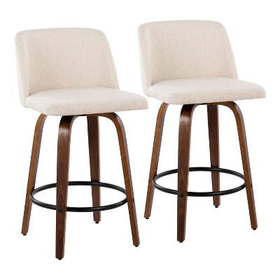 Set Of 2 Toriano Upholstered Counter Height Barstools - Lumisource - Image 10