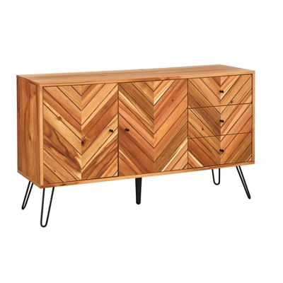 Alexandria 2 Doors 3 Drawers Buffet Oak - Lifestorey - Image 5