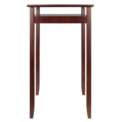 Halo Square Bar Height Table With Glass Top Wood/Walnut - Winsome - Image 3