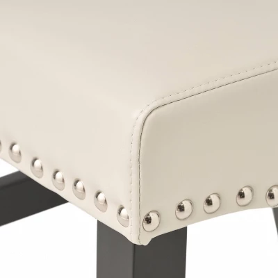 Set Of 2 Lisette Leather 25" Counter Height Barstool Ivory - Christopher Knight Home - Image 2