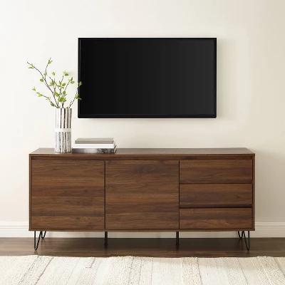 Teagan Record Storage Sideboard Brown Oak - Crosley - Image 3