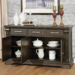 Lemieux 3 Drawer Server Brown - HOMES: Inside + Out