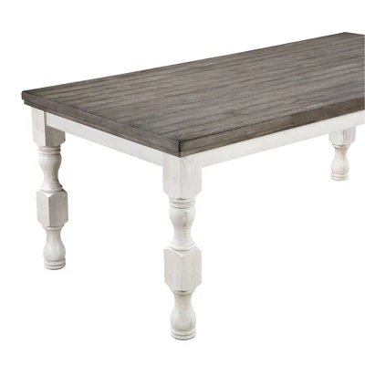 7pc Cambrien Rustic Farmhouse Dining Set Antique White/Gray - HOMES: Inside + Out - Image 2