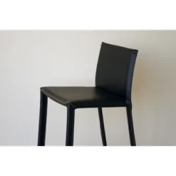 Set Of 2 Crawford Leather Counter Height Stools - Baxton Studio