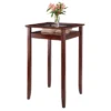 Halo Square Bar Height Table With Glass Top Wood/Walnut - Winsome
