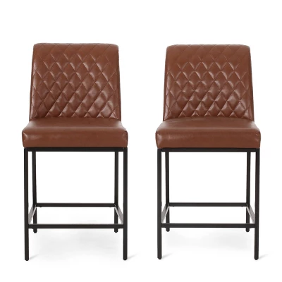 2pc Osgood Contemporary Diamond Stitch Counter Height Barstools - Christopher Knight Home - Image 10