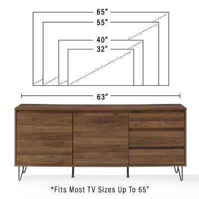 Teagan Record Storage Sideboard Brown Oak - Crosley - Image 6