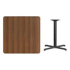 Emma And Oliver 36" Square Laminate Table Top With 30"x30" Table Height Base