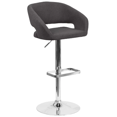 Flash Furniture Contemporary Vinyl Adjustable Height Barstool With Rounded Mid-Back - Image 13