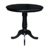 36" Round Top Pedestal Table Black - International Concepts