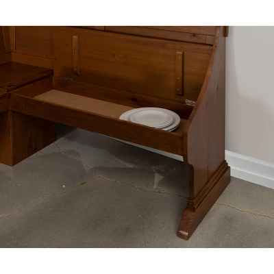 Midwest Pine Breakfast Nook Dining Sets Natural - Linon - Image 17