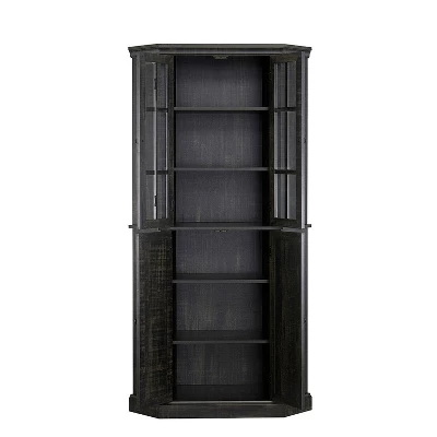 Home Source Enclosed Charcoal Corner Cabinet - Image 2