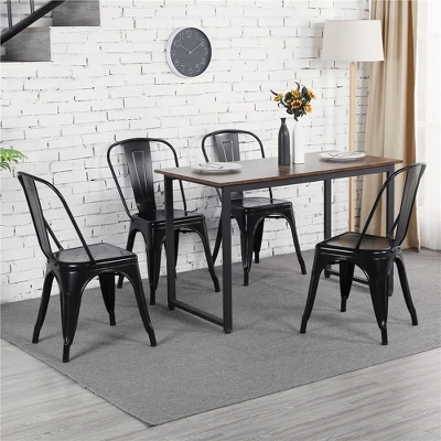 Yaheetech Pack Of 4 Stackable Classic Metal Dining Chair For Indoor Outdoor