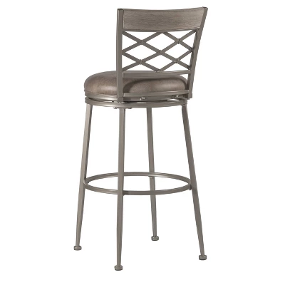30" Hutchinson Swivel Barstool Pewter/Aged Ivory - Hillsdale Furniture - Image 2