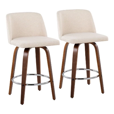 Set Of 2 Toriano Upholstered Counter Height Barstools - Lumisource - Image 8