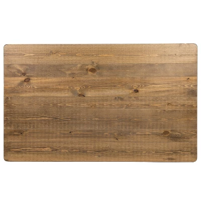 Emma And Oliver 60" X 38" Rectangular Antique Rustic Solid Pine Farm Dining Table - Image 7