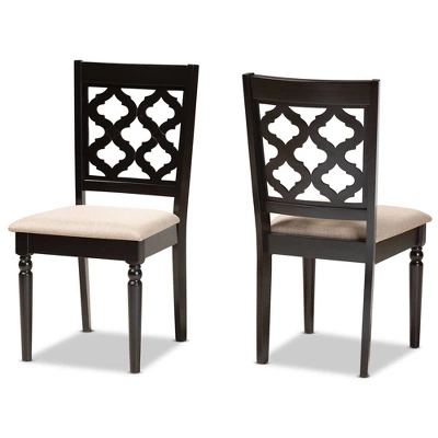2pc Ramiro Fabric And Wood Dining Chairs Set - Baxton Studio - Image 7