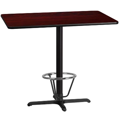 Flash Furniture 30'' X 48'' Rectangular Laminate Table Top With 23.5'' X 29.5'' Bar Height Table Base And Foot Ring - Image 4